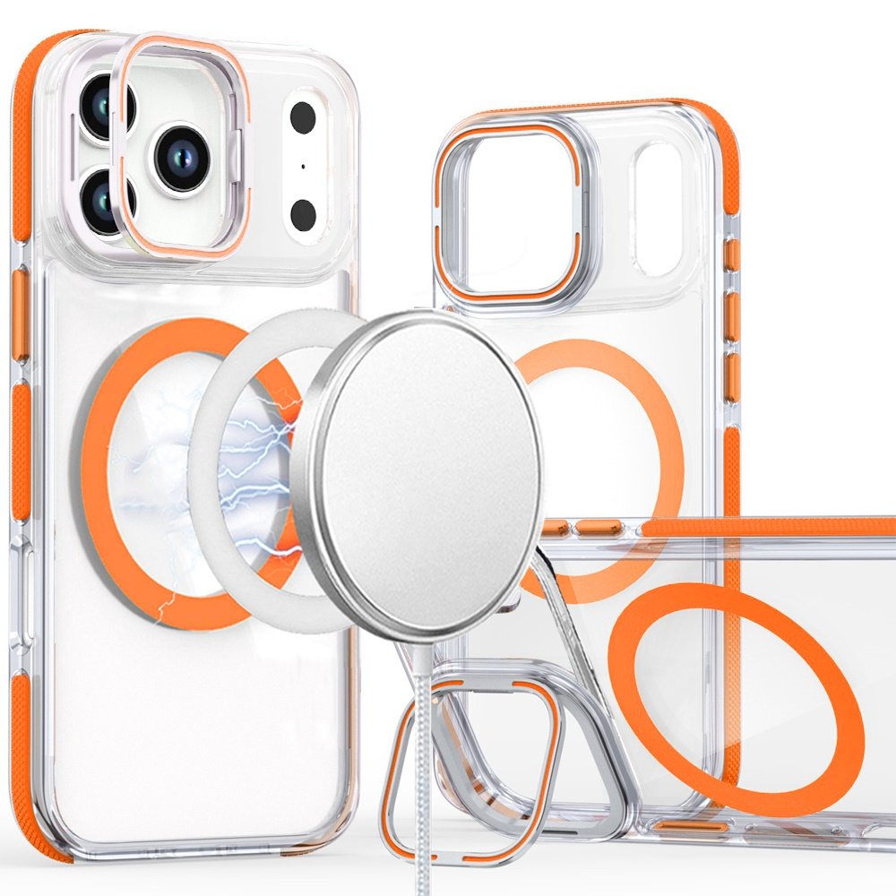 for iphone 17 pro magsonic camera bracket stand magnetic ring circle hybrid cosmic orange