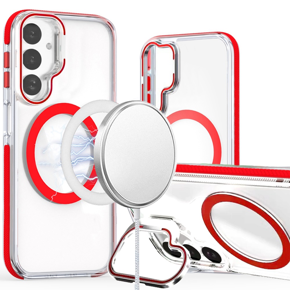 for samsung a17 5g magsonic camera bracket stand magnetic ring circle hybrid red