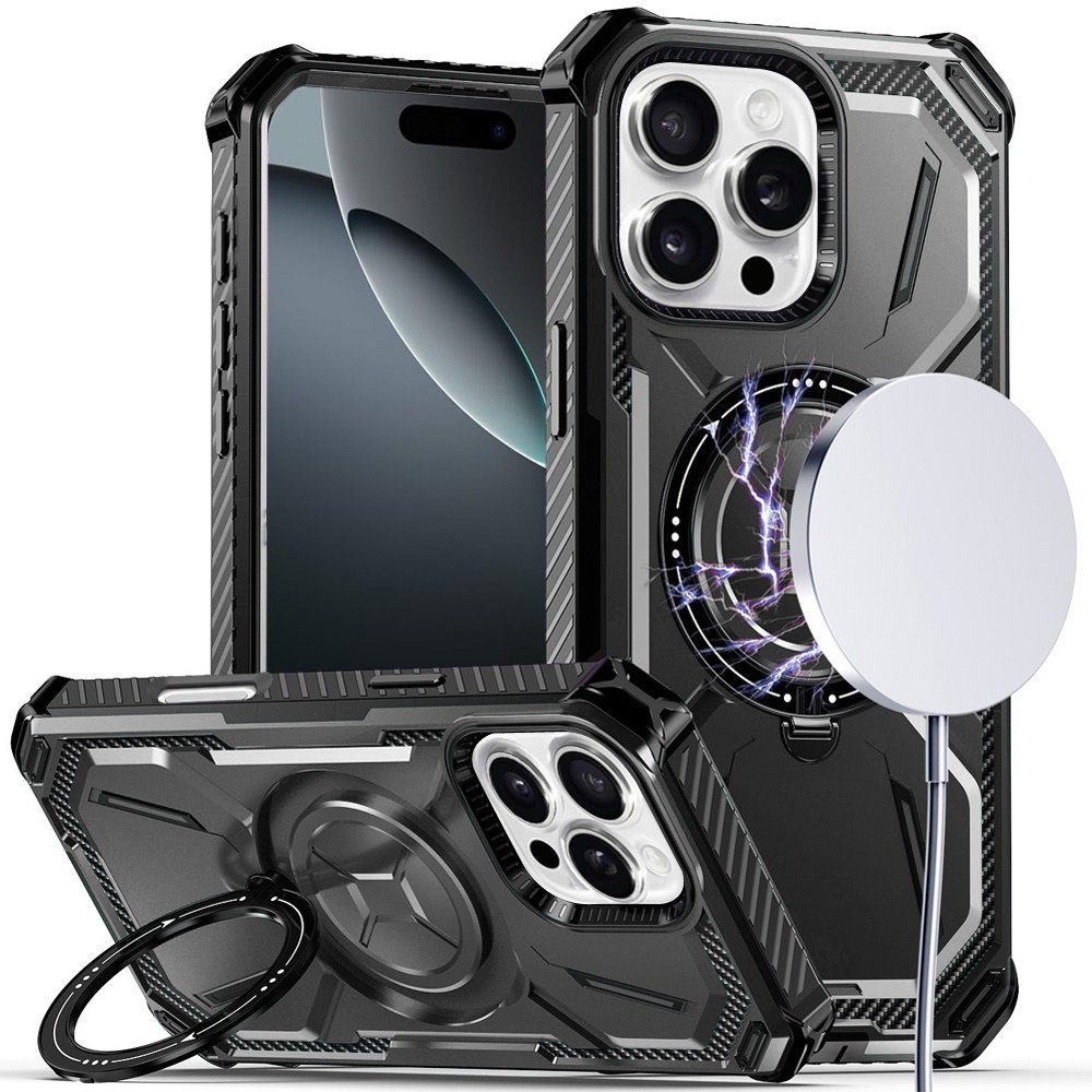 for iphone 16 pro 6.3 inch premium circle [magnetic circle] kickkickstand black
