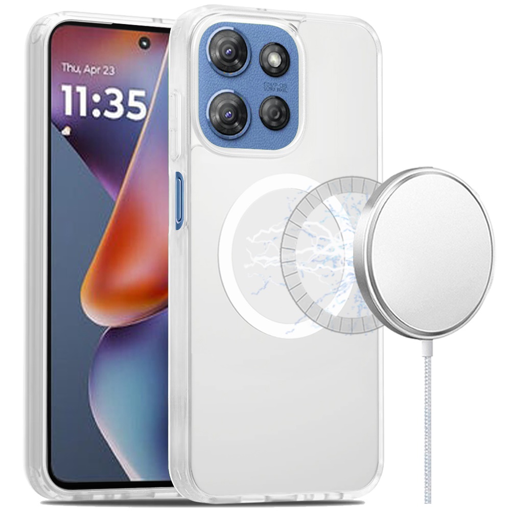 for moto g 5g 2025/2026 g play 2026 [magnetic circle] smooth safe matte feel hybrid case clear