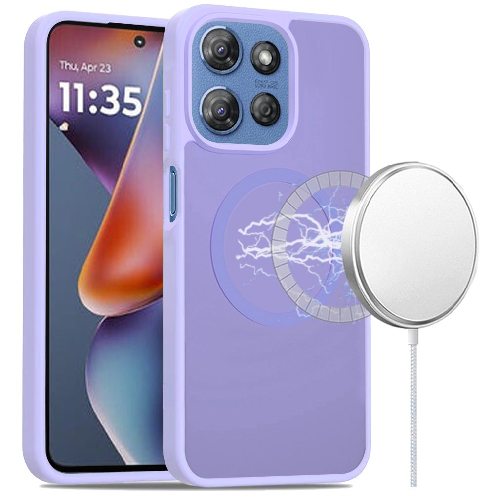 for moto g 5g 2025/2026 g play 2026 [magnetic circle] smooth safe matte feel hybrid case light purple