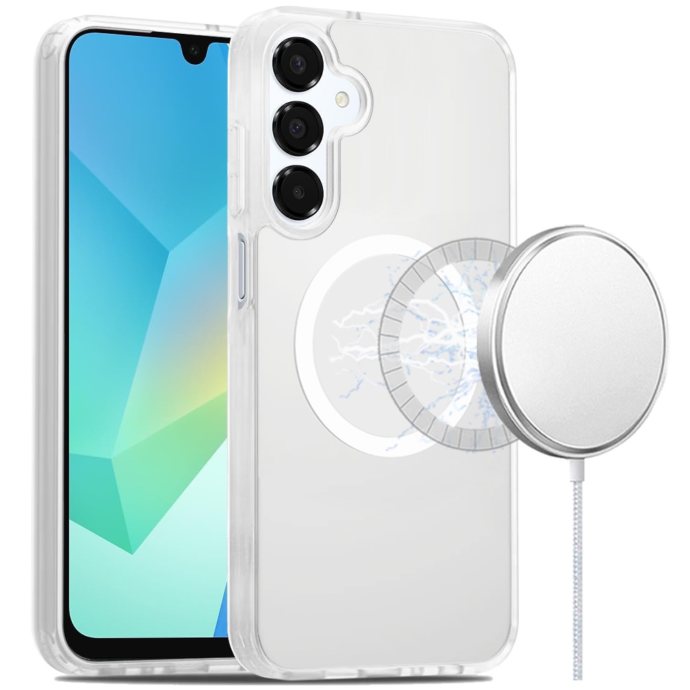 for samsung a16 5g [magnetic circle] smooth safe matte feel hybrid case clear