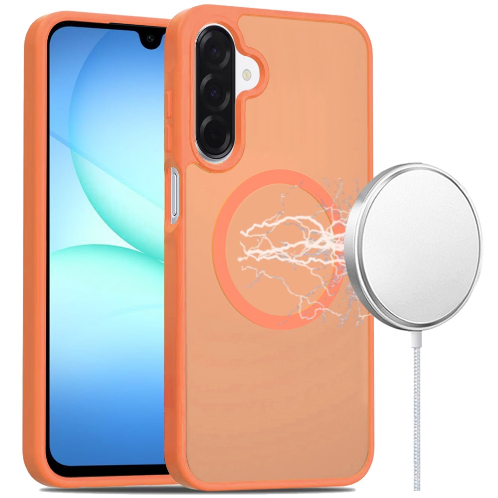 for samsung a17 5g [magnetic circle] smooth safe matte feel hybrid case cosmic orange
