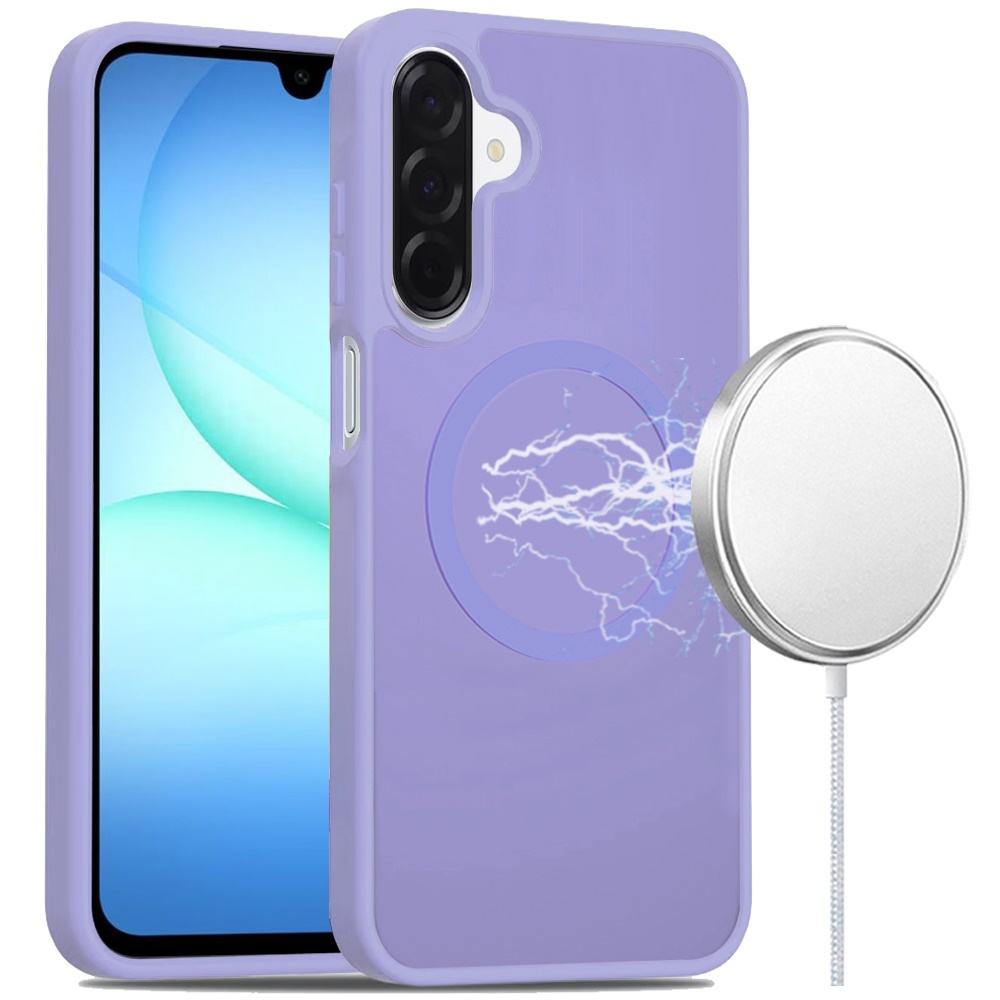 for samsung a17 5g [magnetic circle] smooth safe matte feel hybrid case light purple