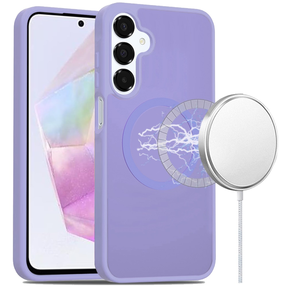 for samsung galaxy a36 / a56 [magnetic circle] smooth safe matte feel hybrid case light purple