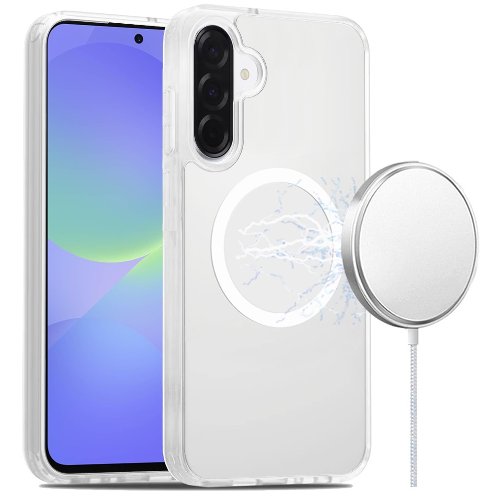 for samsung galaxy a37 [magnetic circle] smooth safe matte feel hybrid case clear
