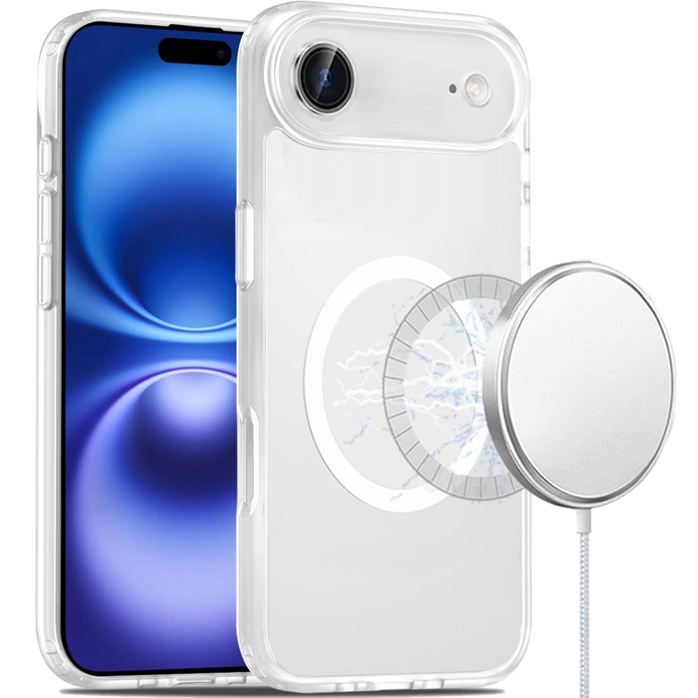 for iphone 17 air [magnetic circle] smooth safe matte feel hybrid case clear