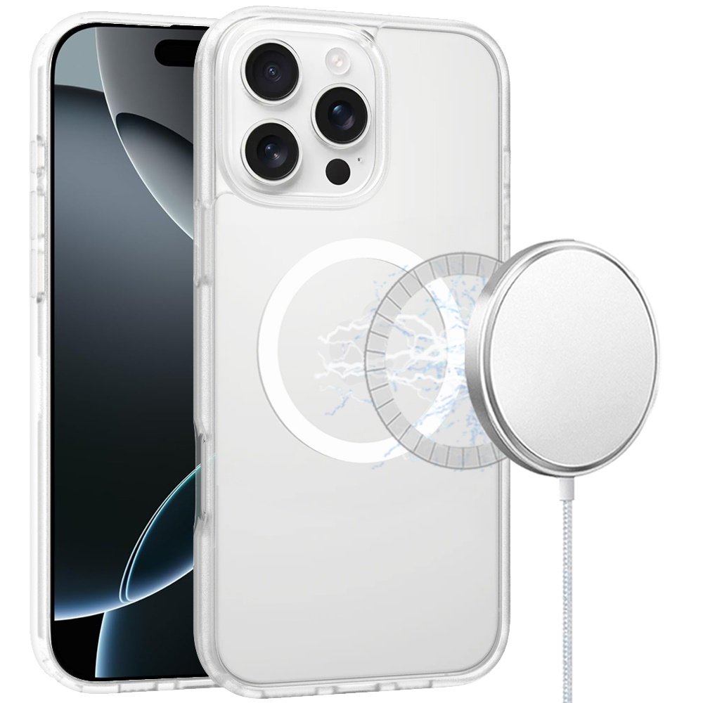 for iphone 16 pro max 6.9 inch [magnetic circle] smooth safe matte feel hybrid case clear