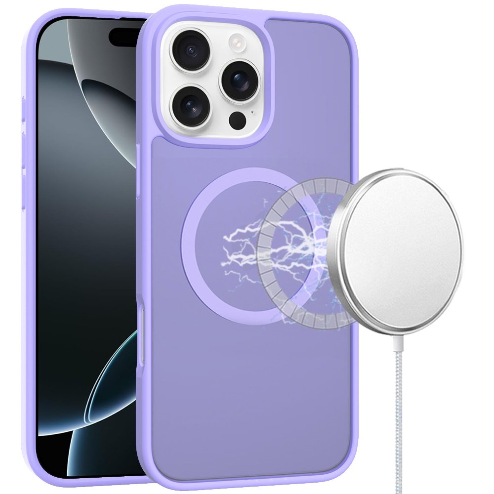 for iphone 16 pro max 6.9 inch [magnetic circle] smooth safe matte feel hybrid case light purple
