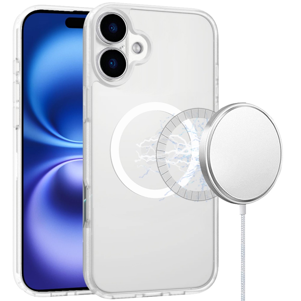 for iphone 17 [magnetic circle] smooth safe matte feel hybrid case clear
