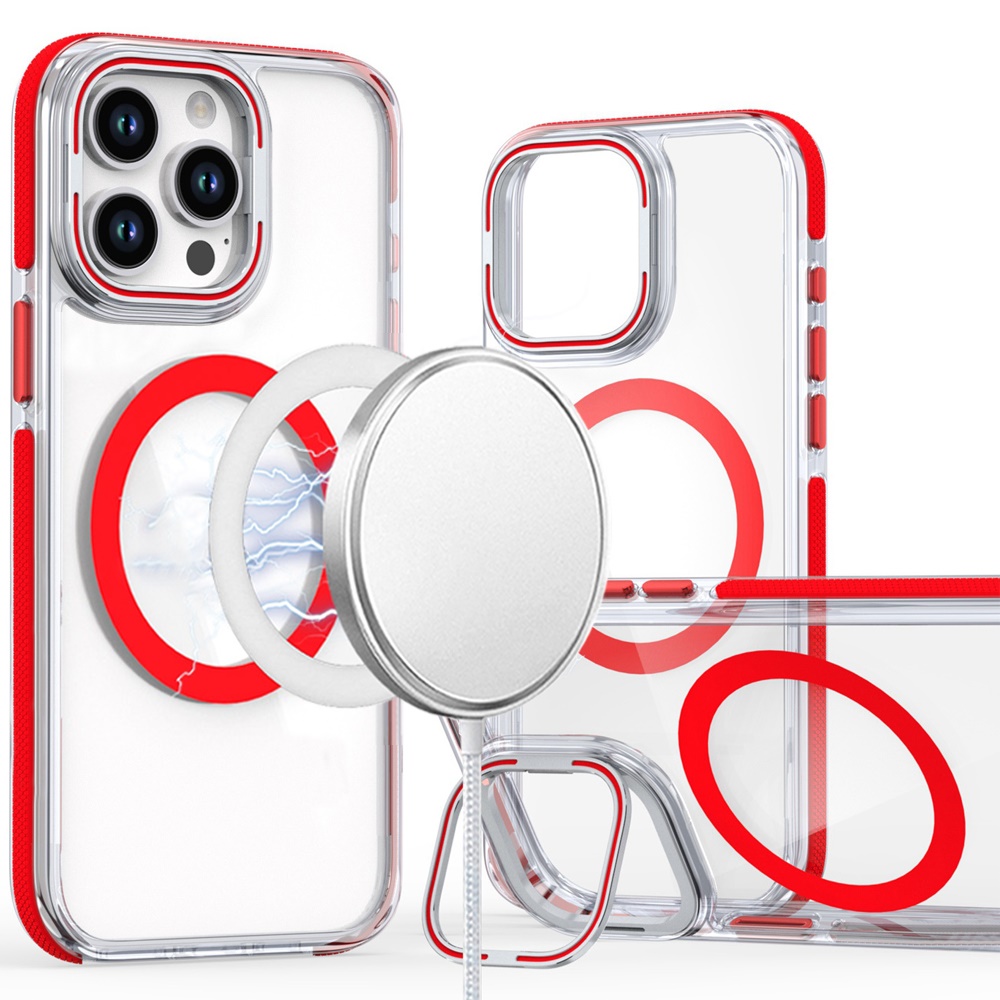 for ip15 pro max magsonic camera bracket stand magnetic ring circle hybrid red