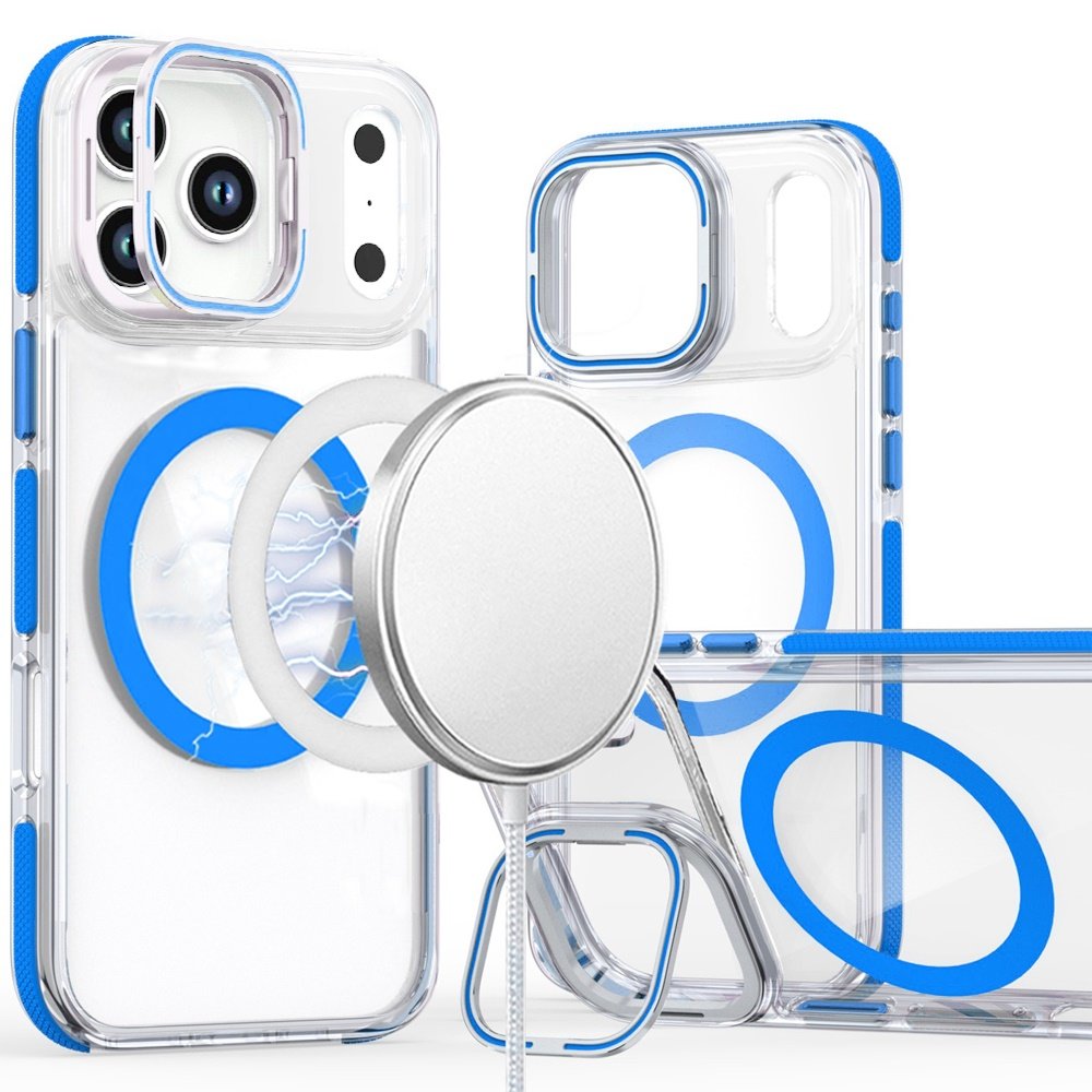 for iphone 17 pro max magsonic camera bracket stand magnetic ring circle hybrid blue