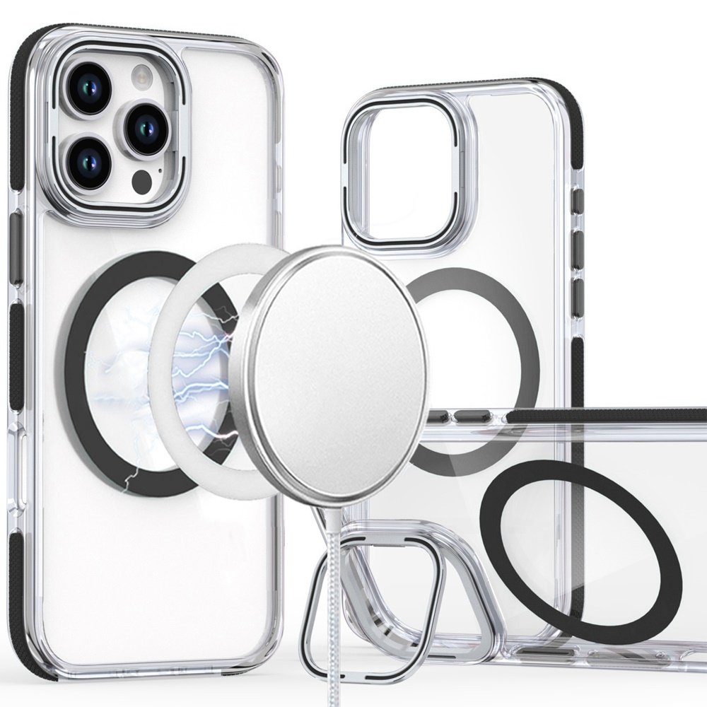 for iphone 16 pro max 6.9 inch magsonic camera bracket stand magnetic ring circle hybrid black