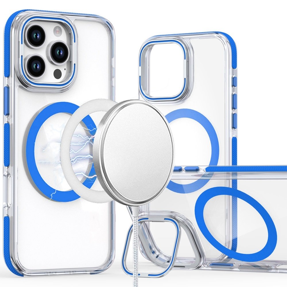 for iphone 16 pro max 6.9 inch magsonic camera bracket stand magnetic ring circle hybrid blue