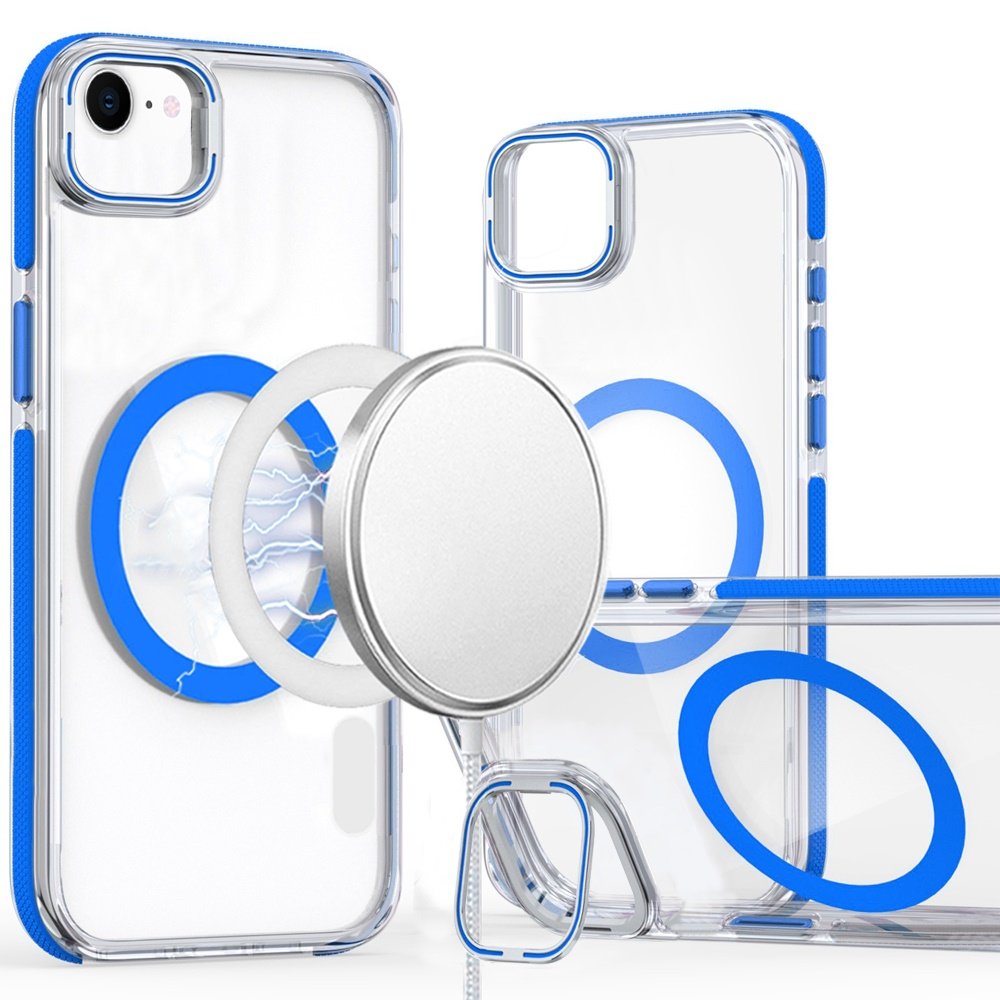 for iphone 17e / 16e / se4 magsonic camera bracket stand magnetic ring circle hybrid blue