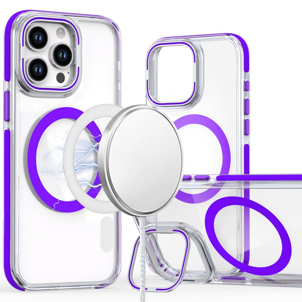 for iphone 13 pro max magsonic camera bracket stand magnetic ring circle hybrid purple