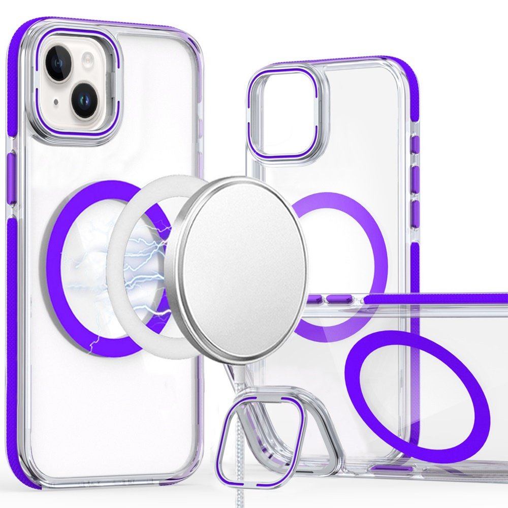 for iphone 13/14 magsonic camera bracket stand magnetic ring circle hybrid purple