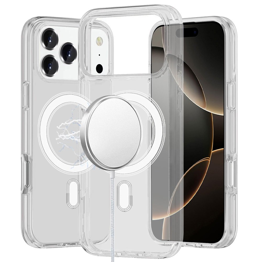 for iphone 17 pro sturdy ultra [magnetic circle] thick 3mm transparent hybrid clear