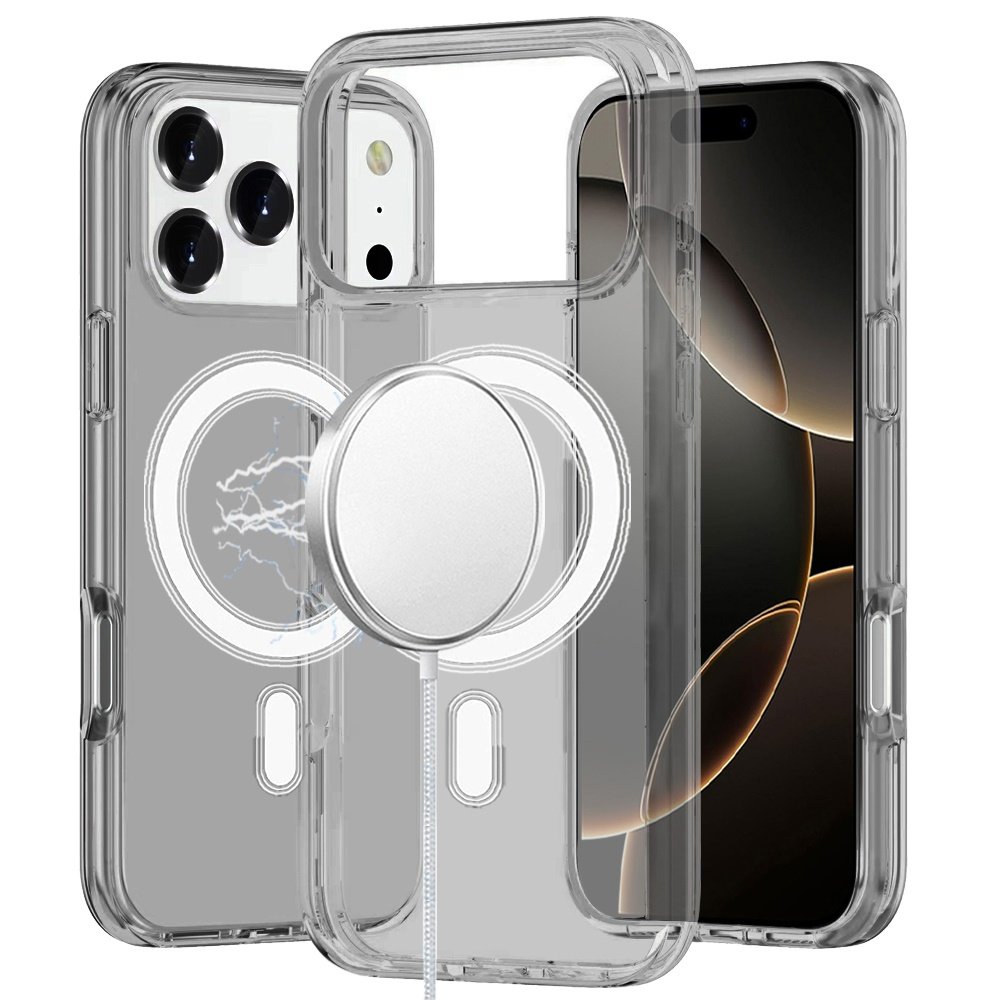 for iphone 17 pro sturdy ultra [magnetic circle] thick 3mm transparent hybrid smoke