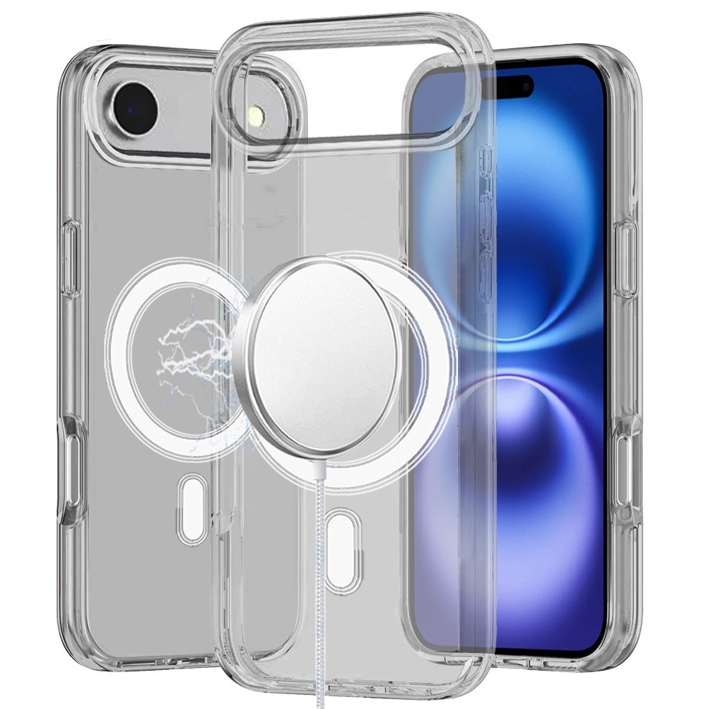 for iphone 17 air sturdy ultra [magnetic circle] thick 3mm transparent hybrid smoke