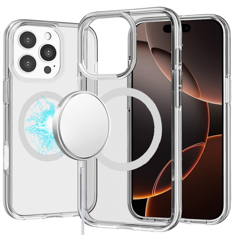 for iphone 16 pro max 6.9 inch sturdy ultra [magnetic circle] thick 3mm transparent hybrid clear