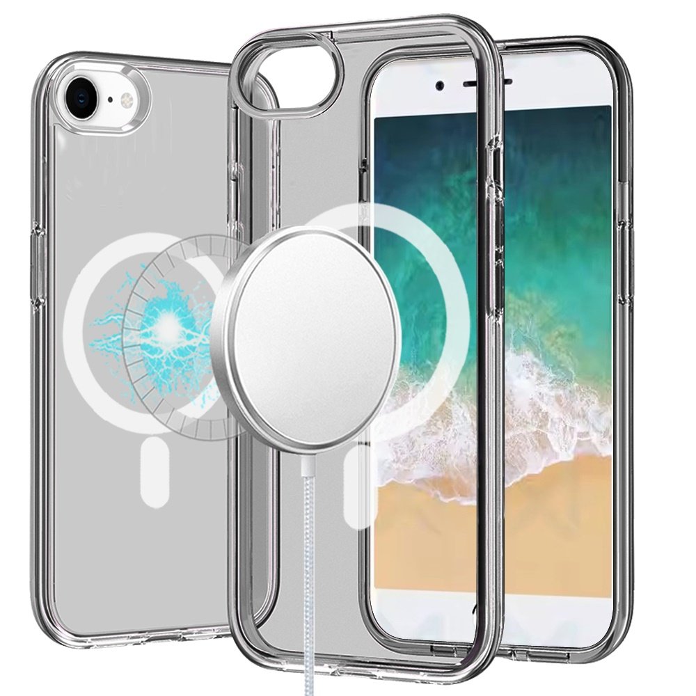 for iphone 17e / 16e / se4 sturdy ultra [magnetic circle] thick 3mm transparent hybrid smoke