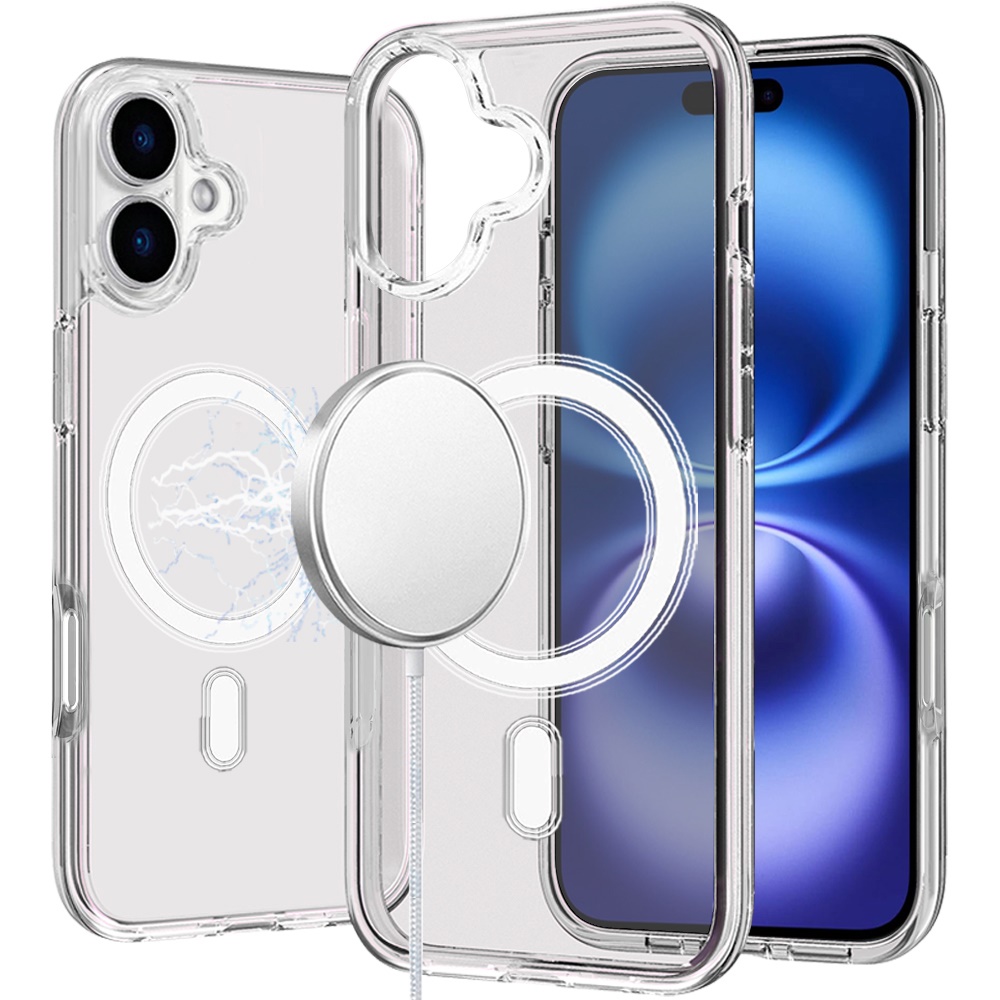 for iphone 17 sturdy ultra [magnetic circle] thick 3mm transparent hybrid clear