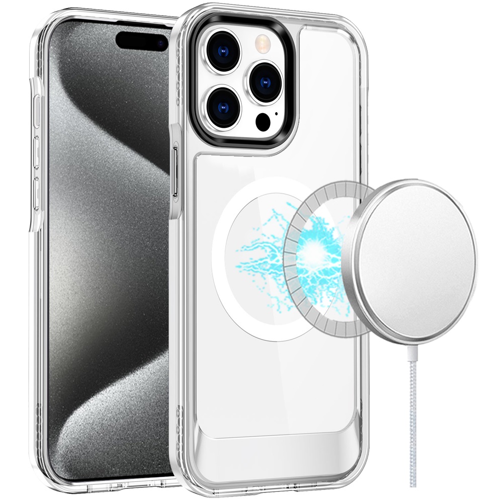 for ip15 pro max thick transparent hq [magnetic circle] case clear