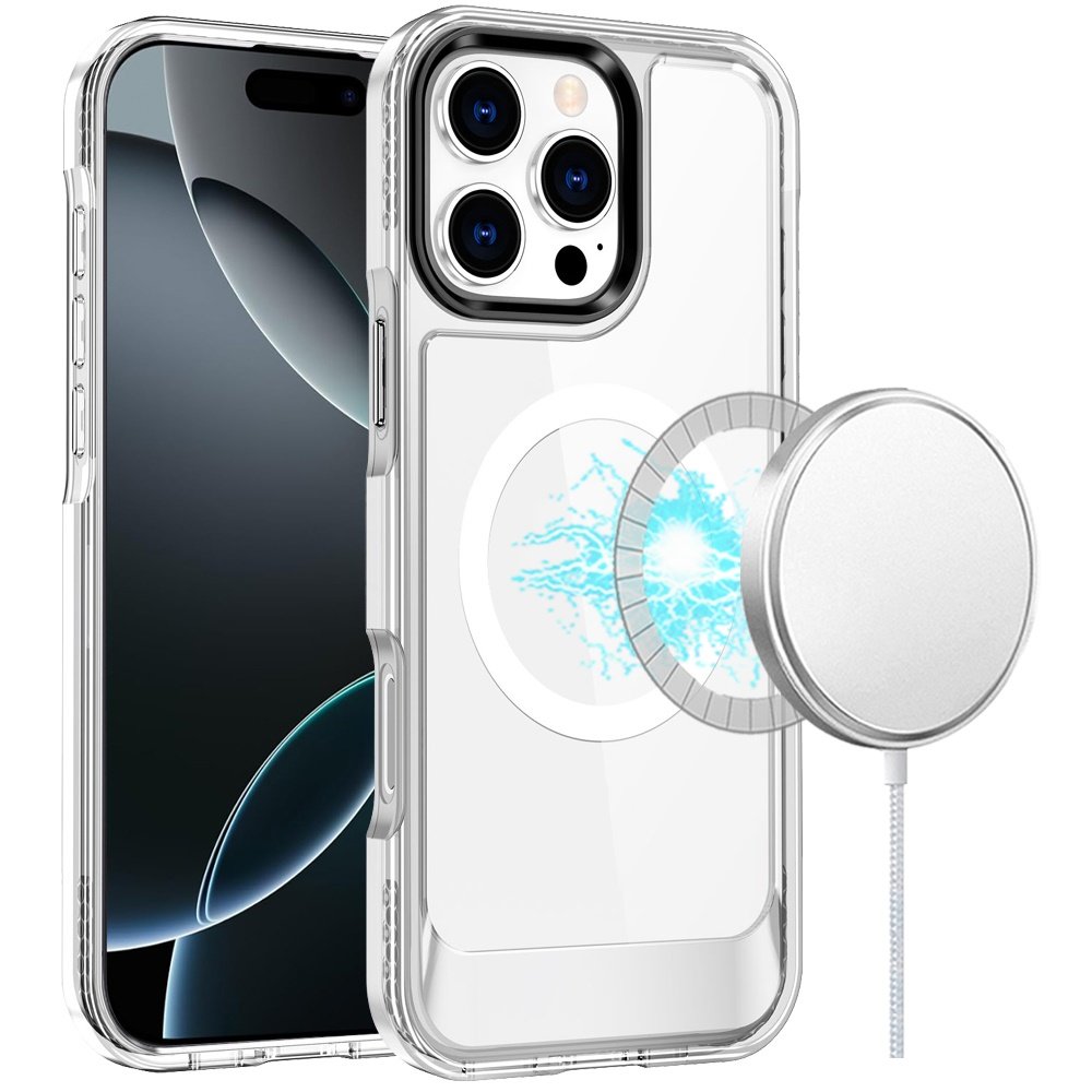 for iphone 16 pro max 6.9 inch thick transparent hq [magnetic circle] case clear