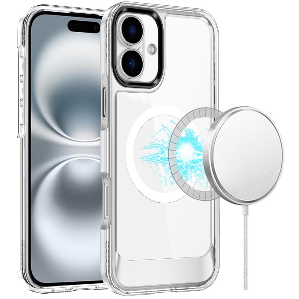 for iphone 16 plus 6.7 inch thick transparent hq [magnetic circle] case clear