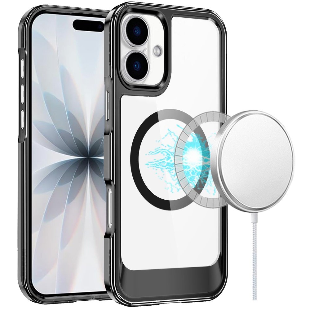 for iphone 17 thick transparent hq [magnetic circle] case black