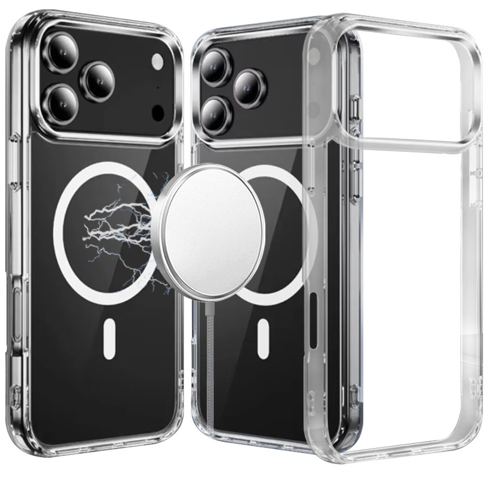 for iphone 17 pro thick transparent [magnetic circle] shockproof hybrid clear