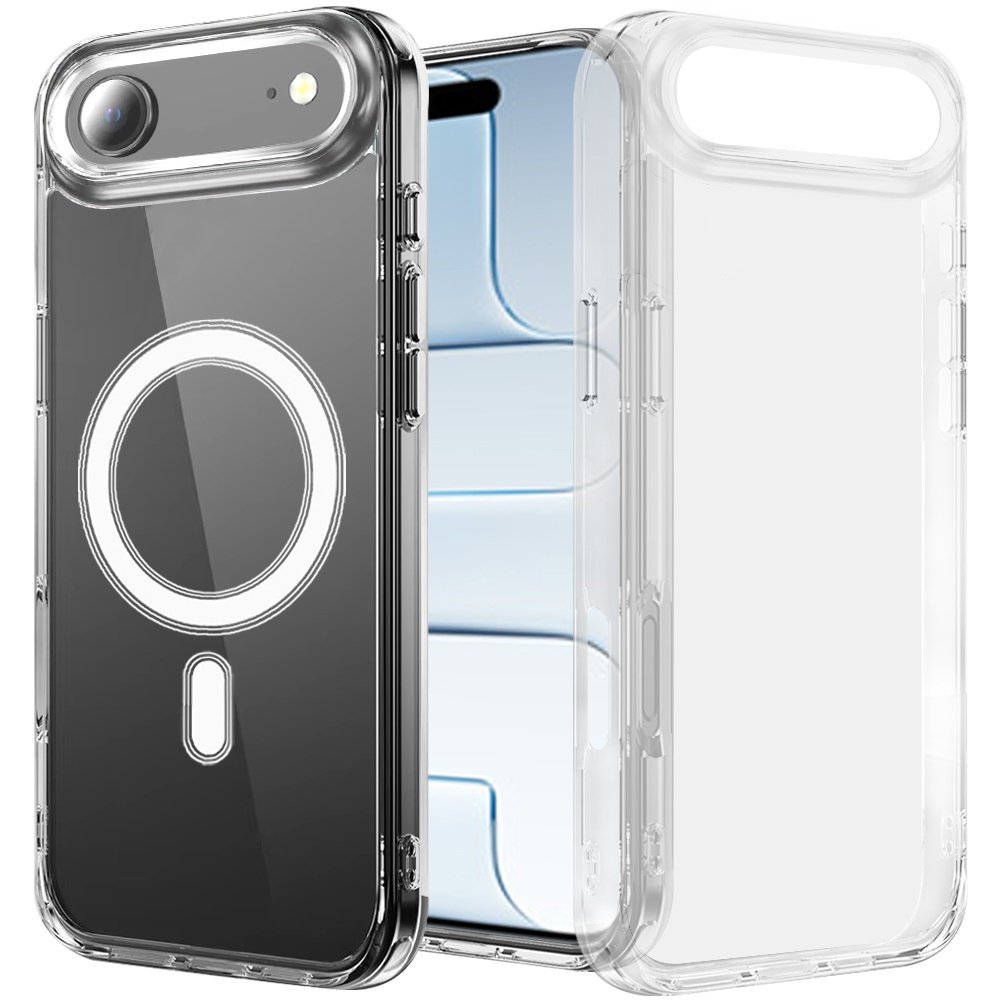 for iphone 17 air thick transparent [magnetic circle] shockproof hybrid clear
