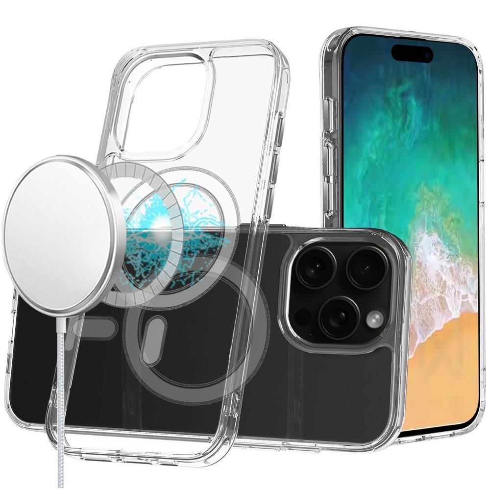 for iphone 16 pro max 6.9 inch thick transparent [magnetic circle] shockproof hybrid clear