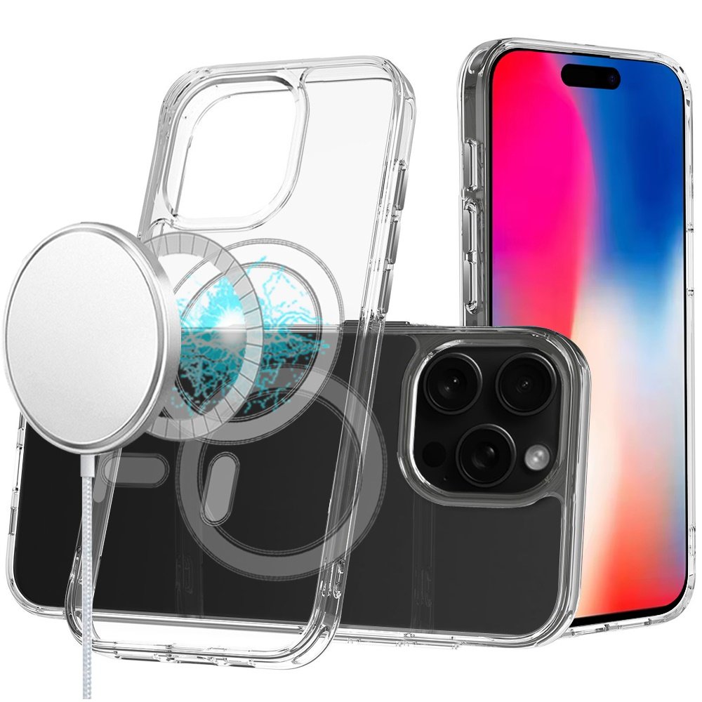 for iphone 16 pro 6.3 inch thick transparent [magnetic circle] shockproof hybrid clear