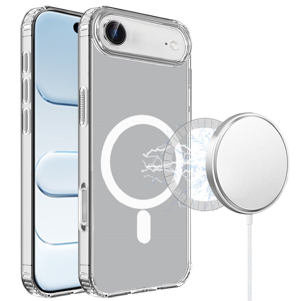 for iphone 17 air true transparent (magnetic circle) shockproof hybrid clear