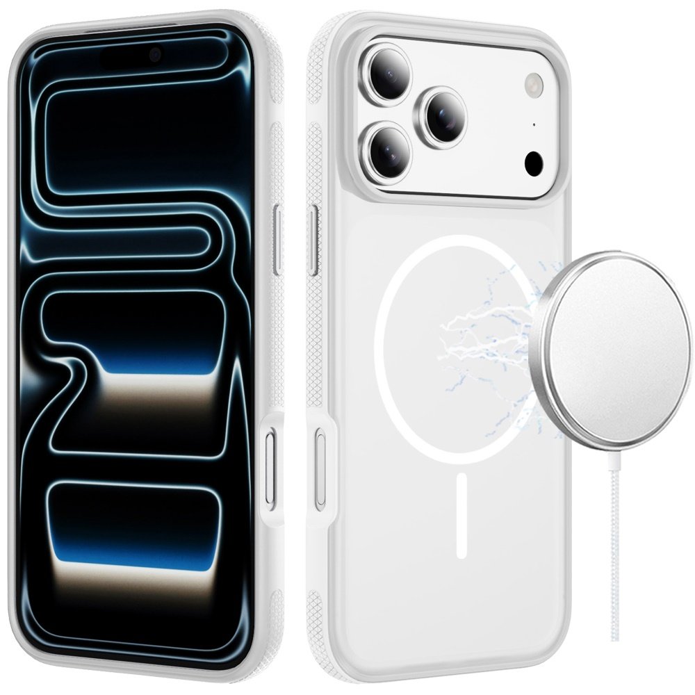 for iphone 17 pro premium edged core matte thick super magnetic hybrid case clear