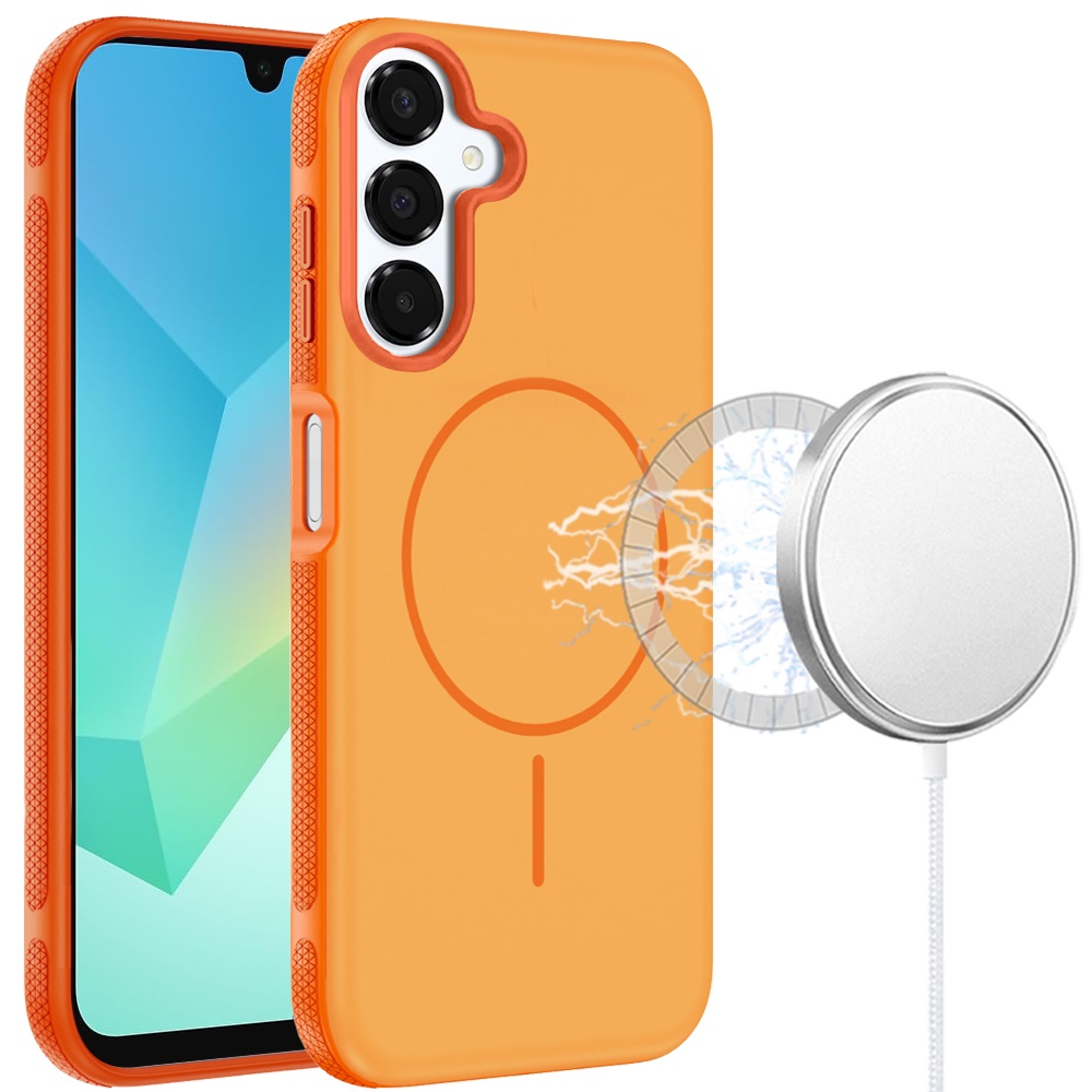 for samsung a16 5g premium edged core matte thick super magnetic hybrid case cosmic orange