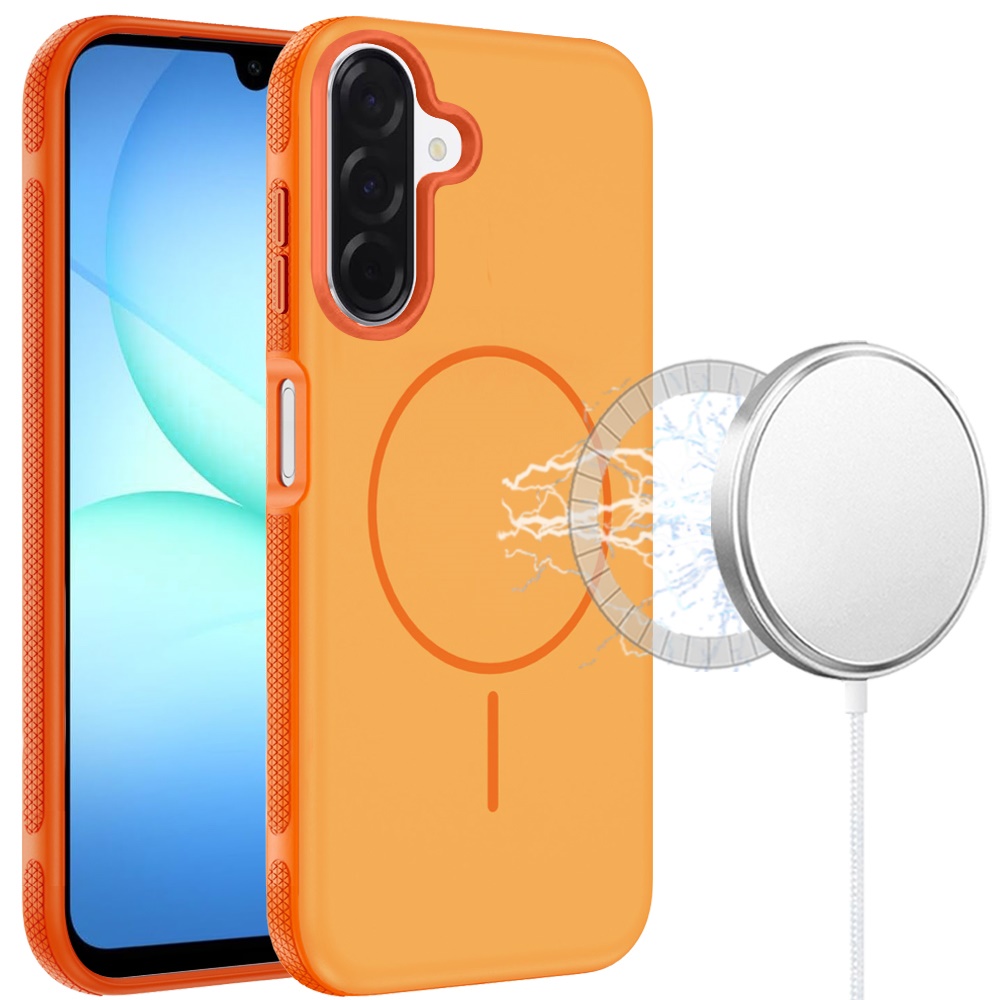 for samsung a17 5g premium edged core matte thick super magnetic hybrid case cosmic orange