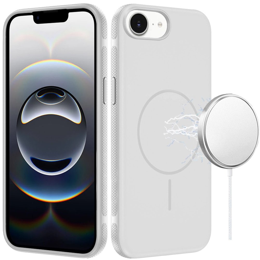 for iphone 17e / 16e / se4 premium edged core matte thick super magnetic hybrid case clear