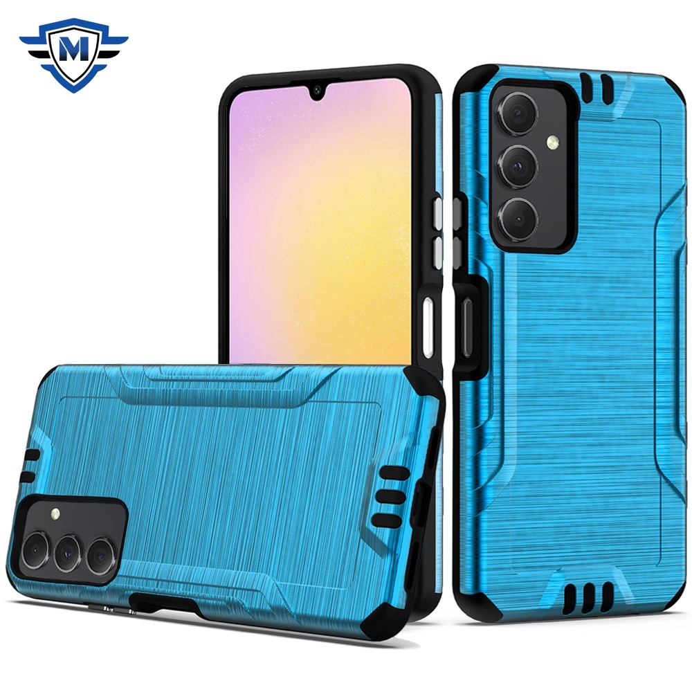 for samsung a25 5g metkase strong tough metallic design hybrid in premium slide out package dark blue