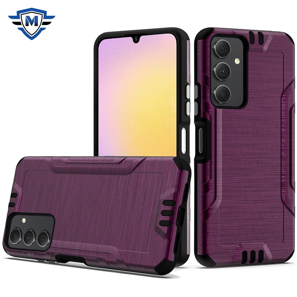 for samsung a25 5g metkase strong tough metallic design hybrid in premium slide out package dark purple