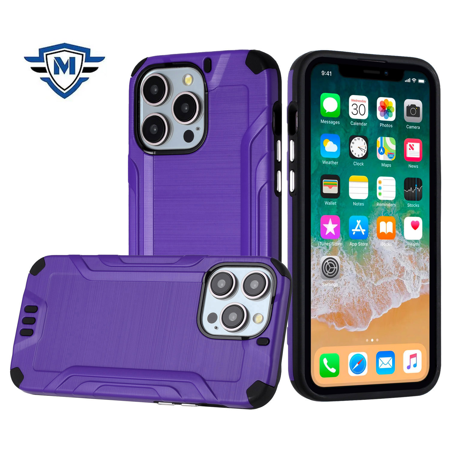 for iphone 15 pro max metkase strong tough metallic design hybrid in premium slide out package dark purple