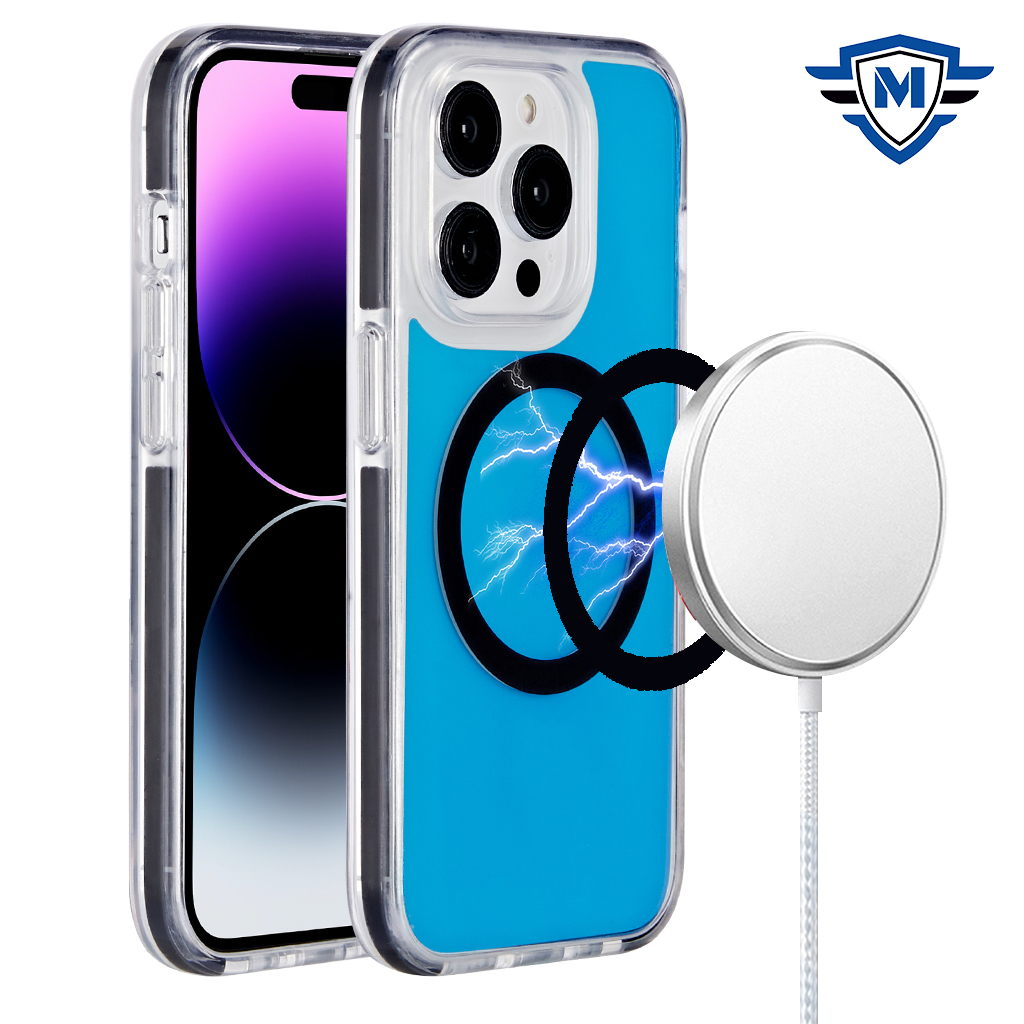 for iphone 15 pro metkase imd design pattern [magnetic circle] premium hybrid case space silver pattern