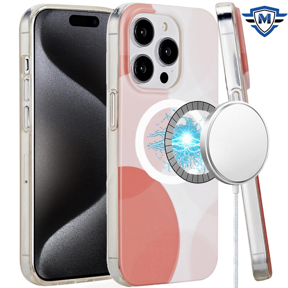 for iphone 15 pro max metkase (magnetic) premium design matte recycled eco friendly grs imd case geometric circle