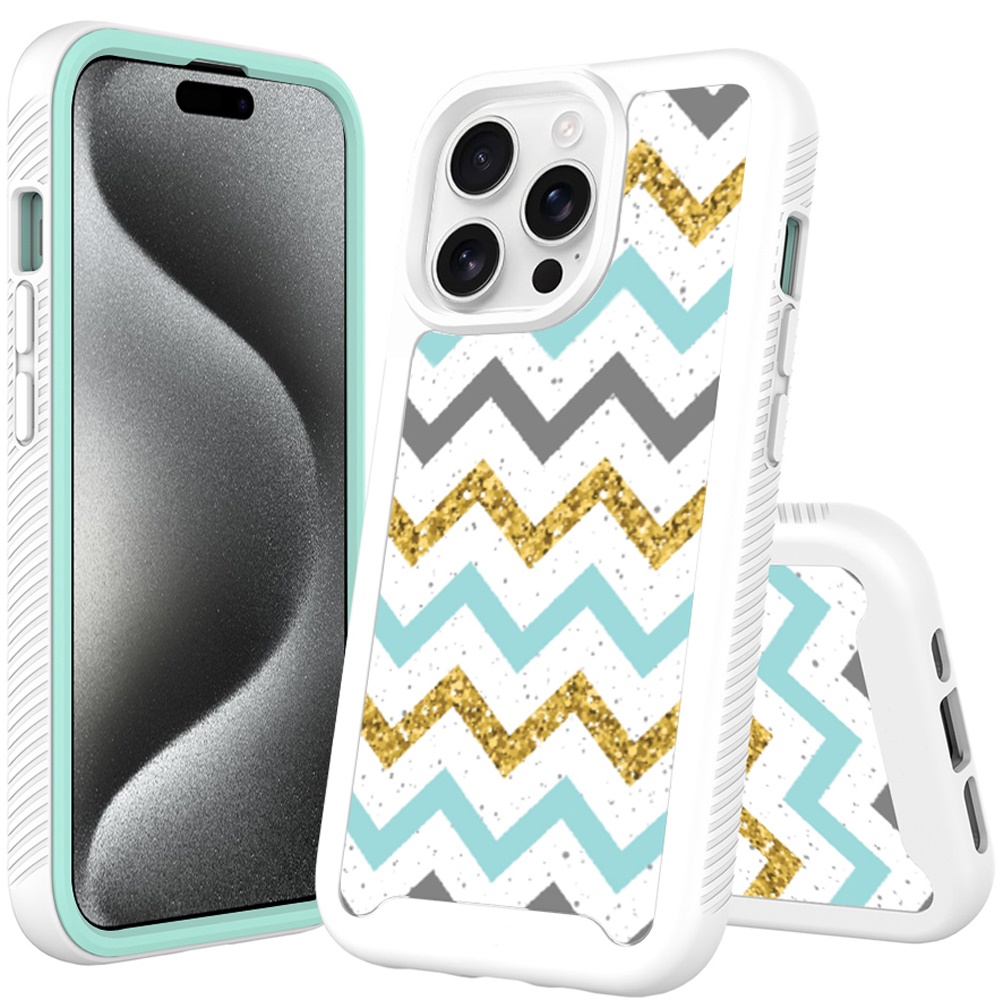 for iphone 15 pro metkase premium exotic design hybrid case in slide out package zigzag