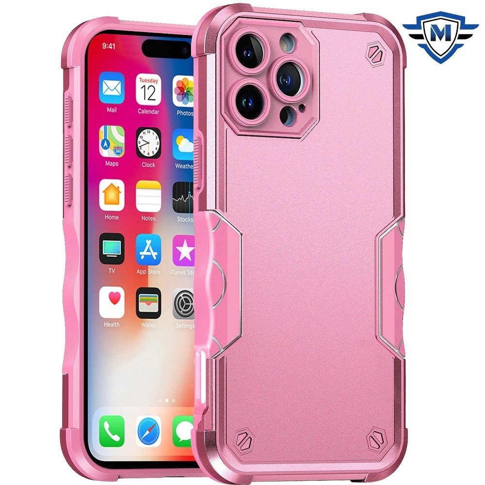 for iphone 16 pro 6.3 inch metkase exquisite tough shockproof hybrid case cover in slide out package pink