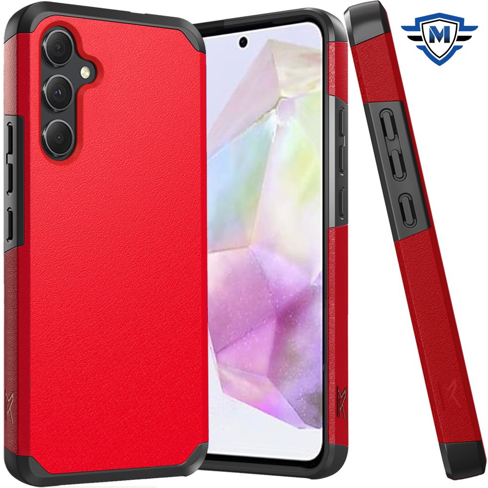 [metkase] for samsung galaxy a36 / a56 (original series) tough strong shockproof hybrid in slide out package red