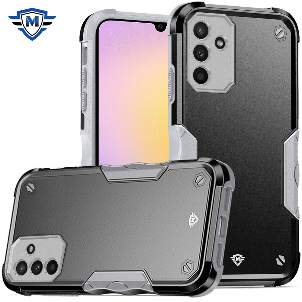 for samsung a25 5g metkase exquisite tough shockproof hybrid in slide out package black/grey