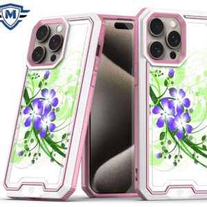 for iphone 15 pro metkase premium rank design fused hybrid in slide out package green floral